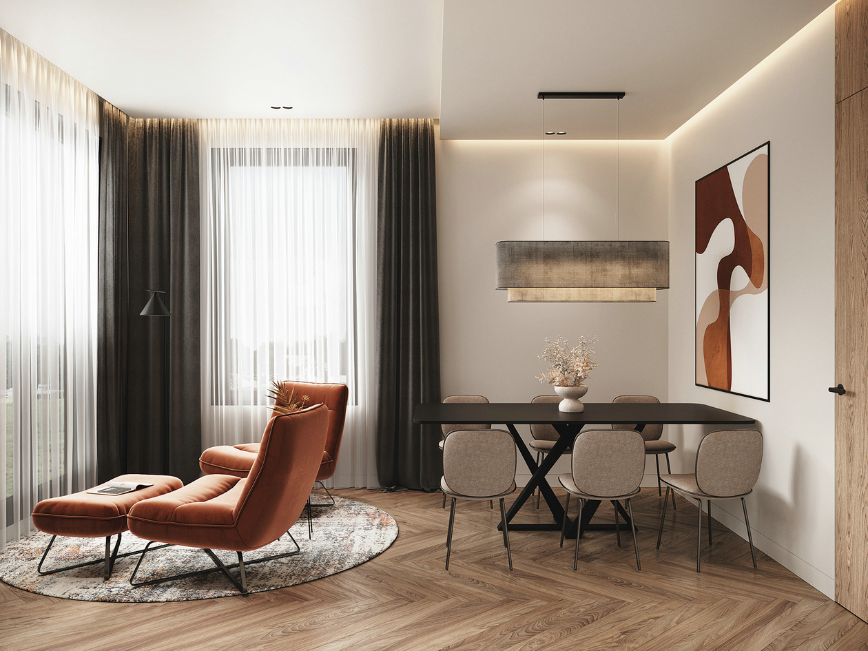 原木+橘色 室内设计-11