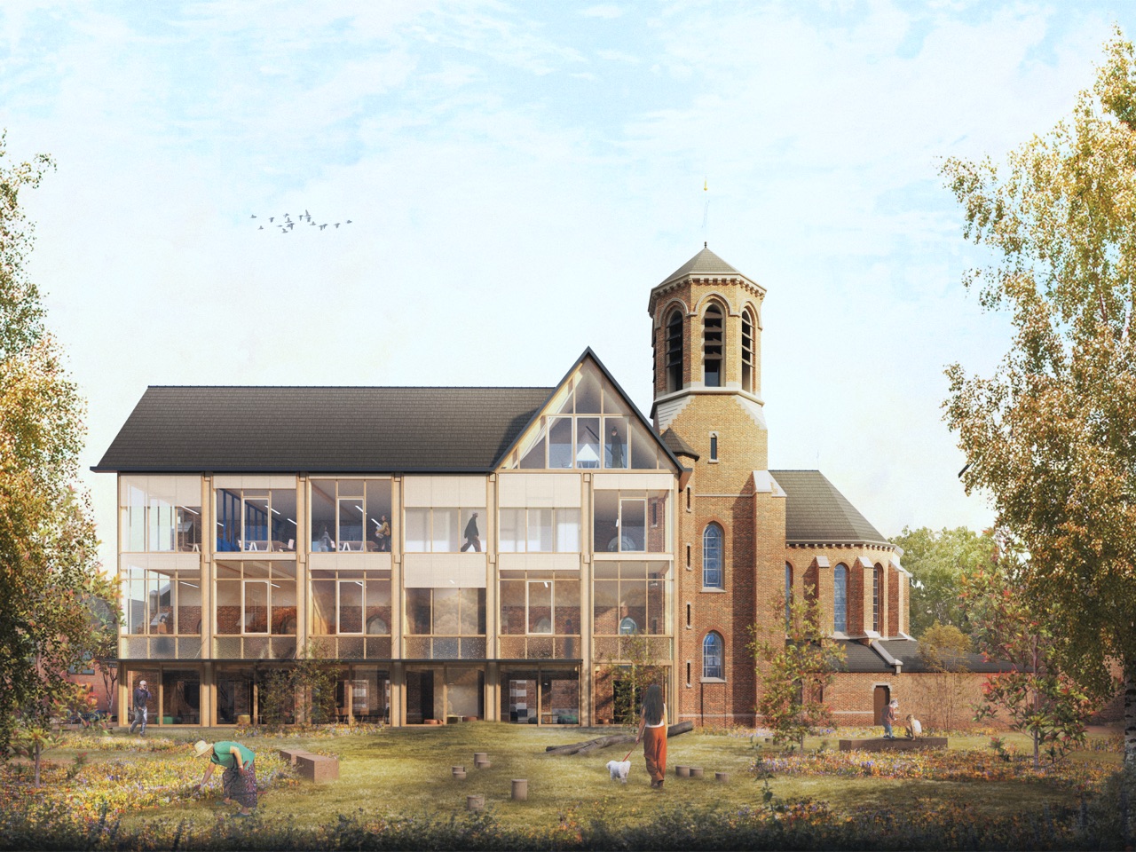 前教堂改造为兼具社区功能的办公楼丨比利时丨OFFICEU architects for urbanity-1
