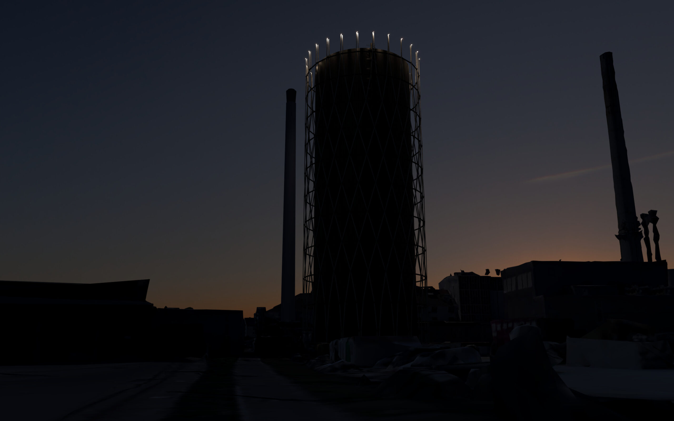 乌尔姆区域供热热电站蓄热站外立面设计-17