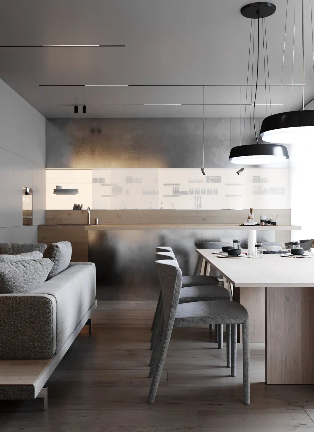 现代简约灰调空间设计-12