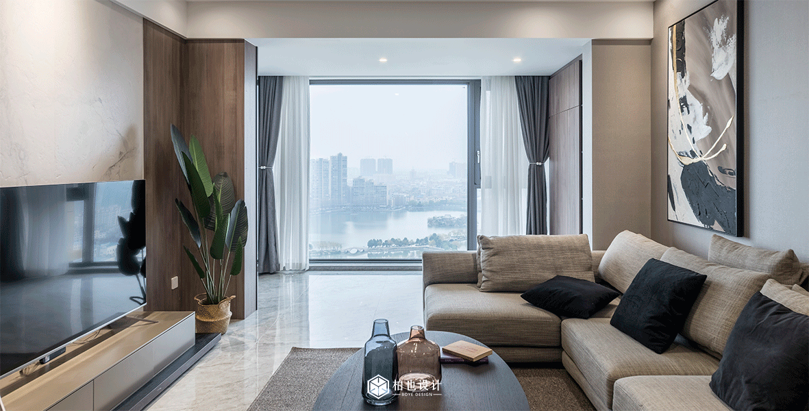 天门柏也设计&150㎡简约湖畔美宅-0