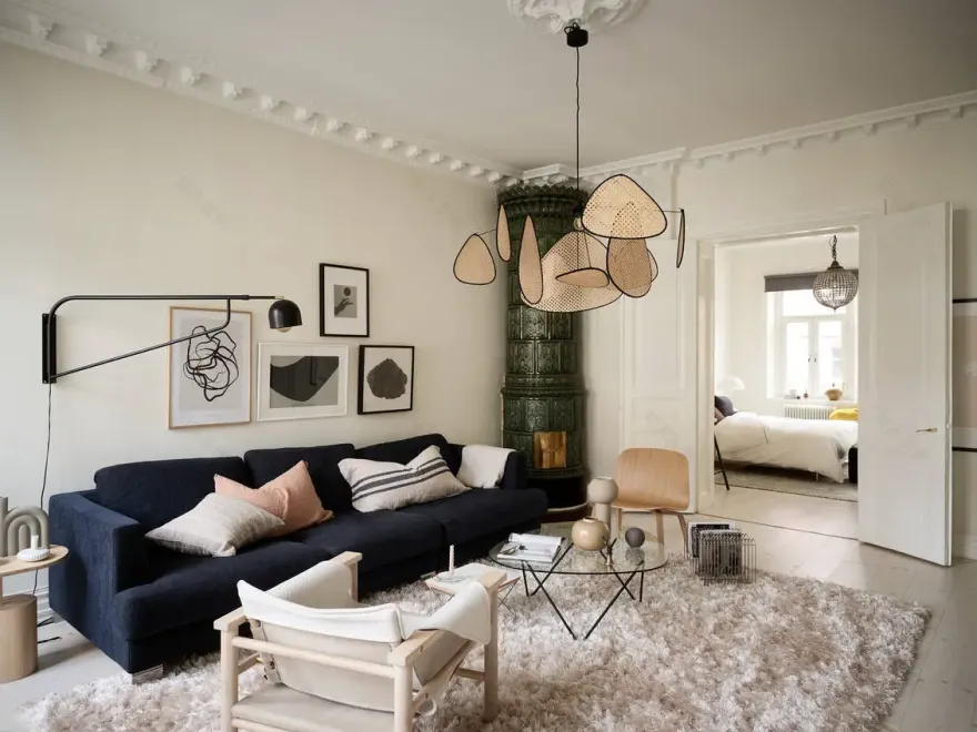 瑞典百年建筑中的经典斯堪的纳维亚风格公寓-3