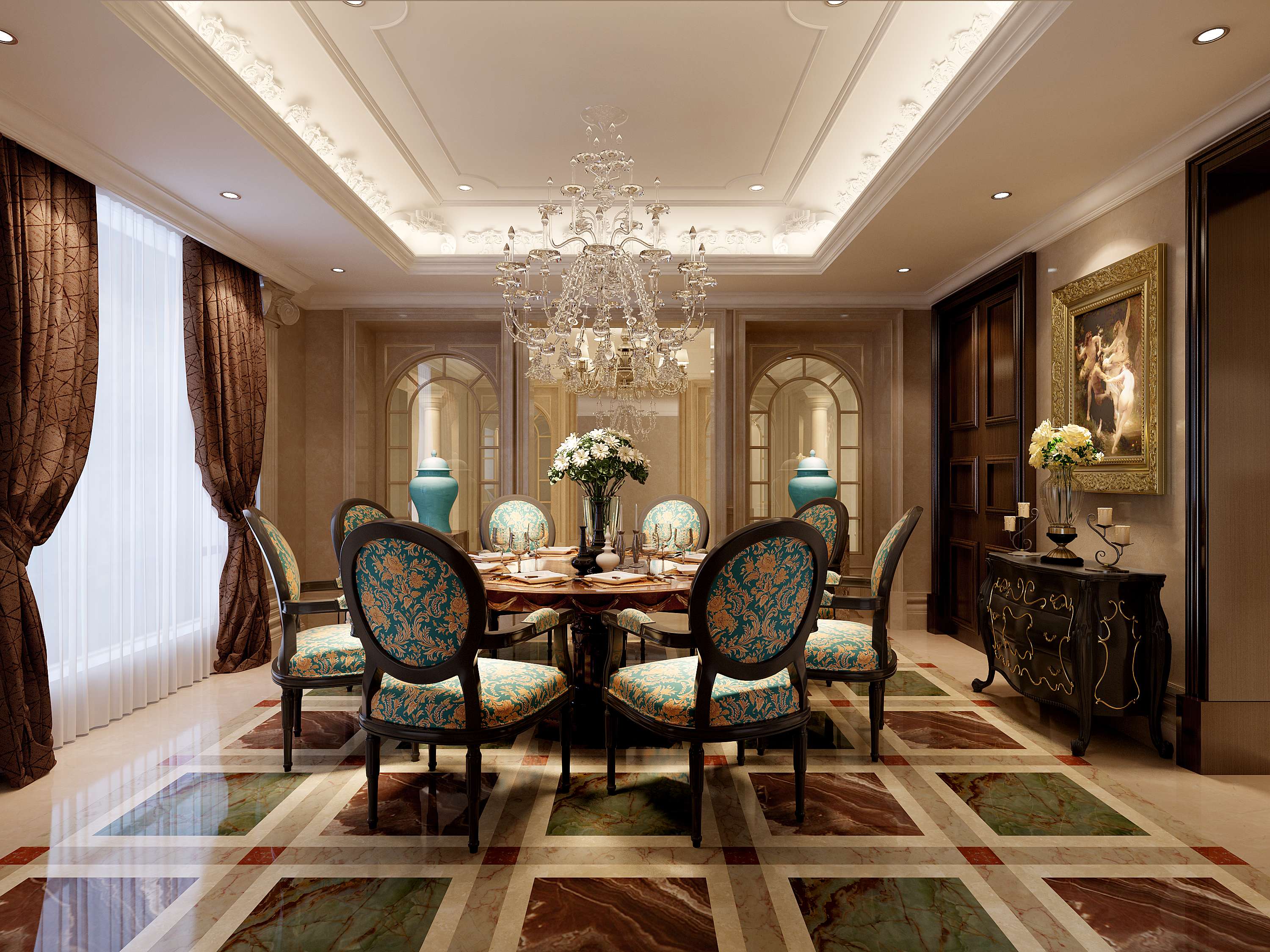 新中式风格奢华酒店餐厅 会所包房 包厢 包间 高清效果-3-22