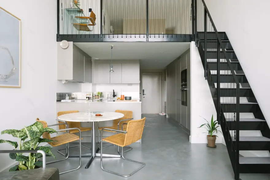 35 平米小公寓,混凝土与轻木打造开阔空间-1