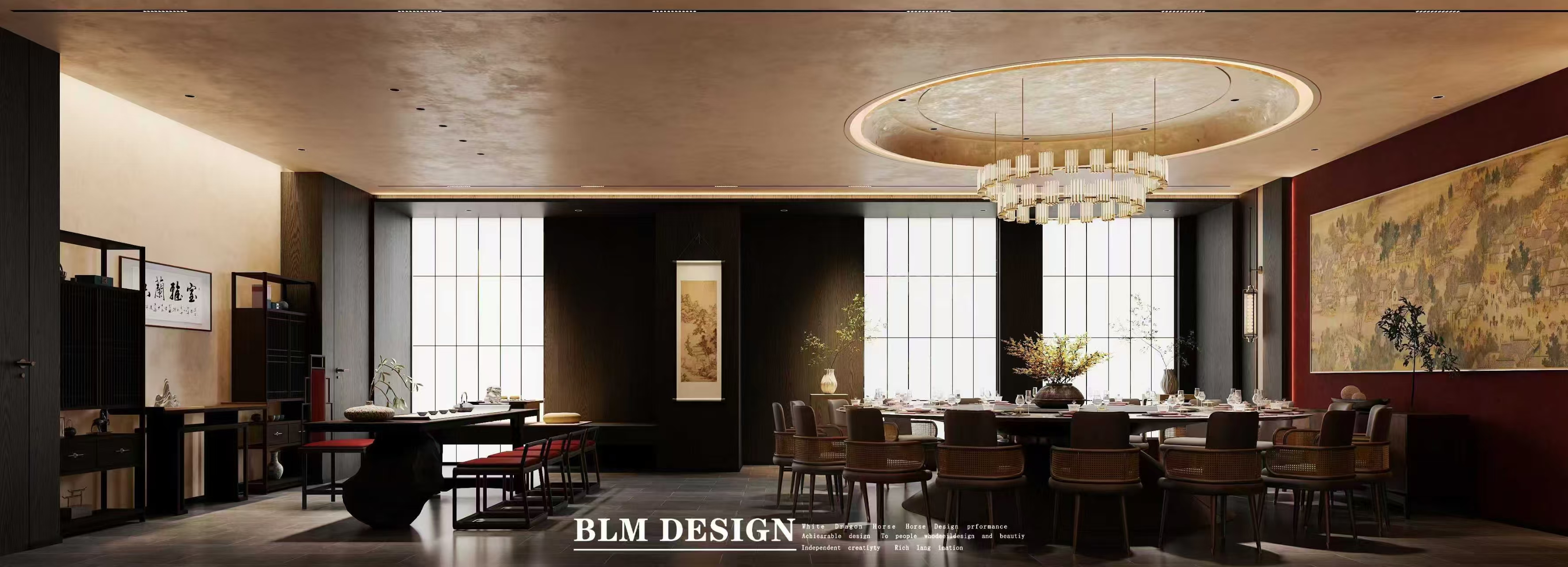 餐厅  白龙马效果图设计制作-8