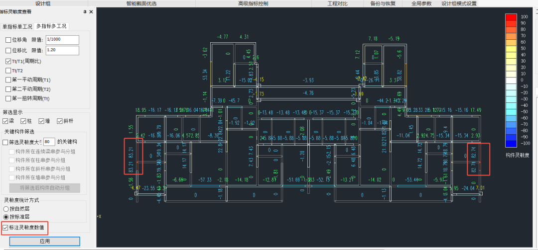 智能设计|安阳某院应用AID灵敏度功能10min完成剪力墙结构周期比调整-32