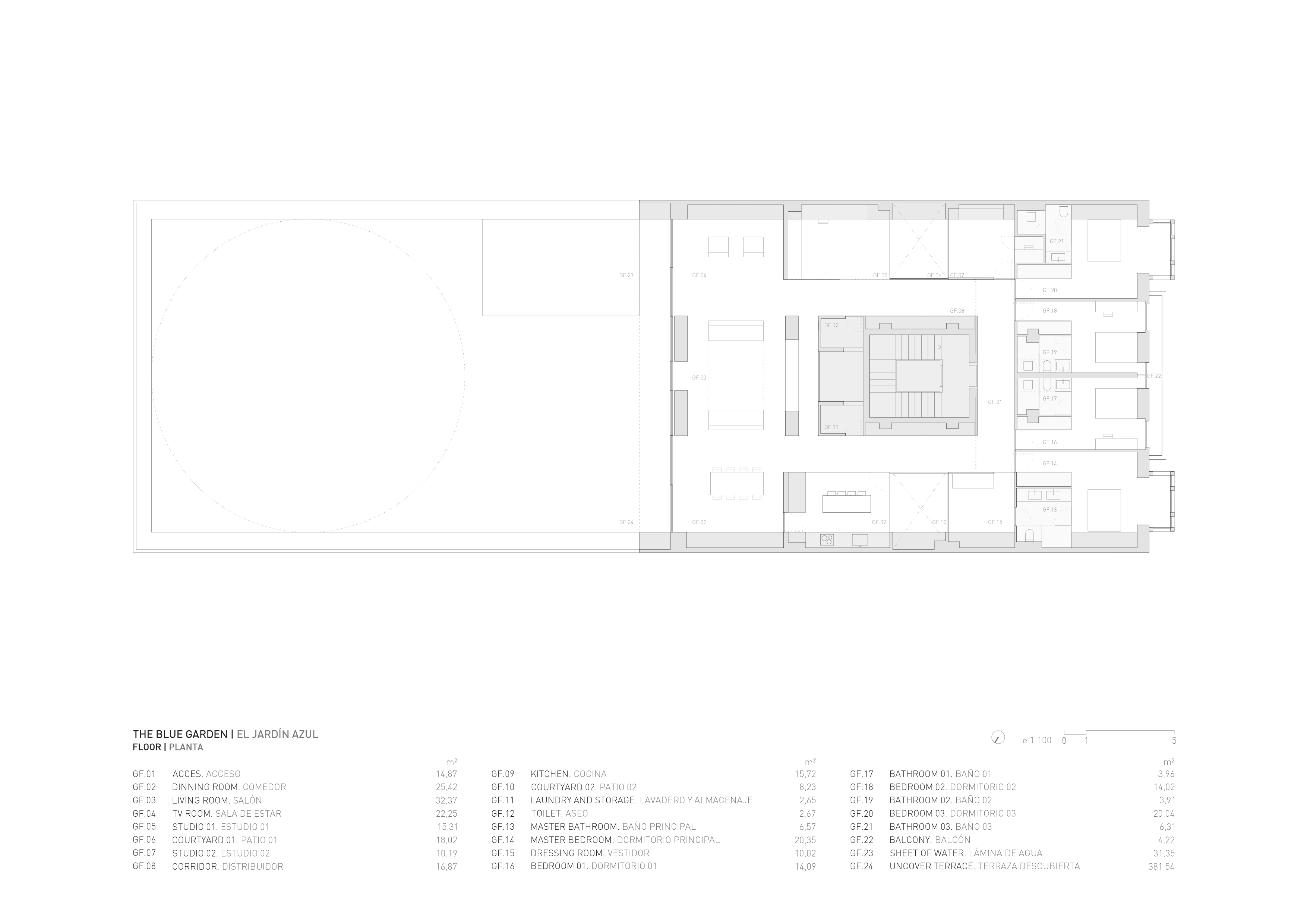 城市中心的蓝色花园别墅设计-31