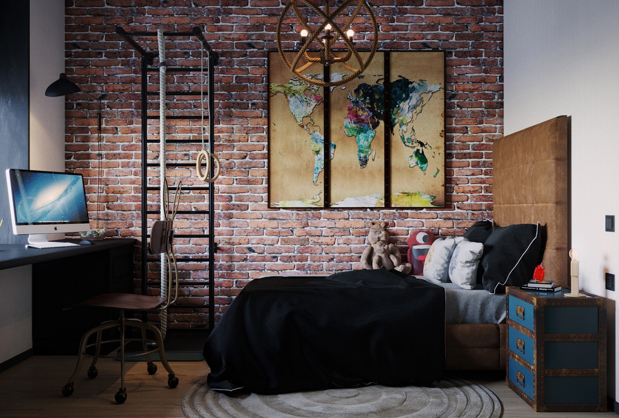 工业风小空间公寓-10