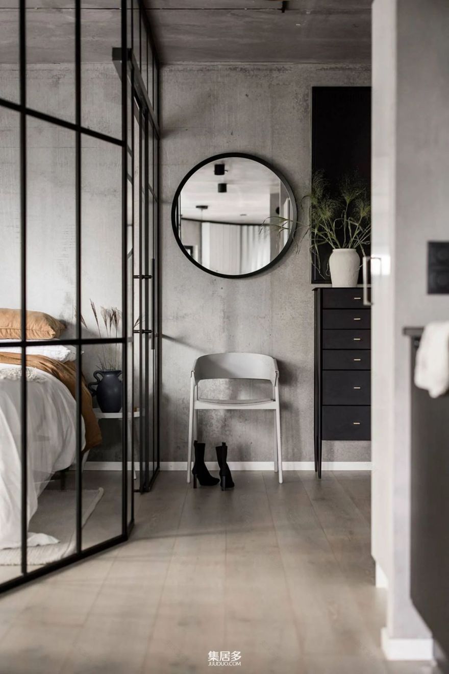 混凝土墙的斯堪的纳维亚小型公寓丨瑞典-16