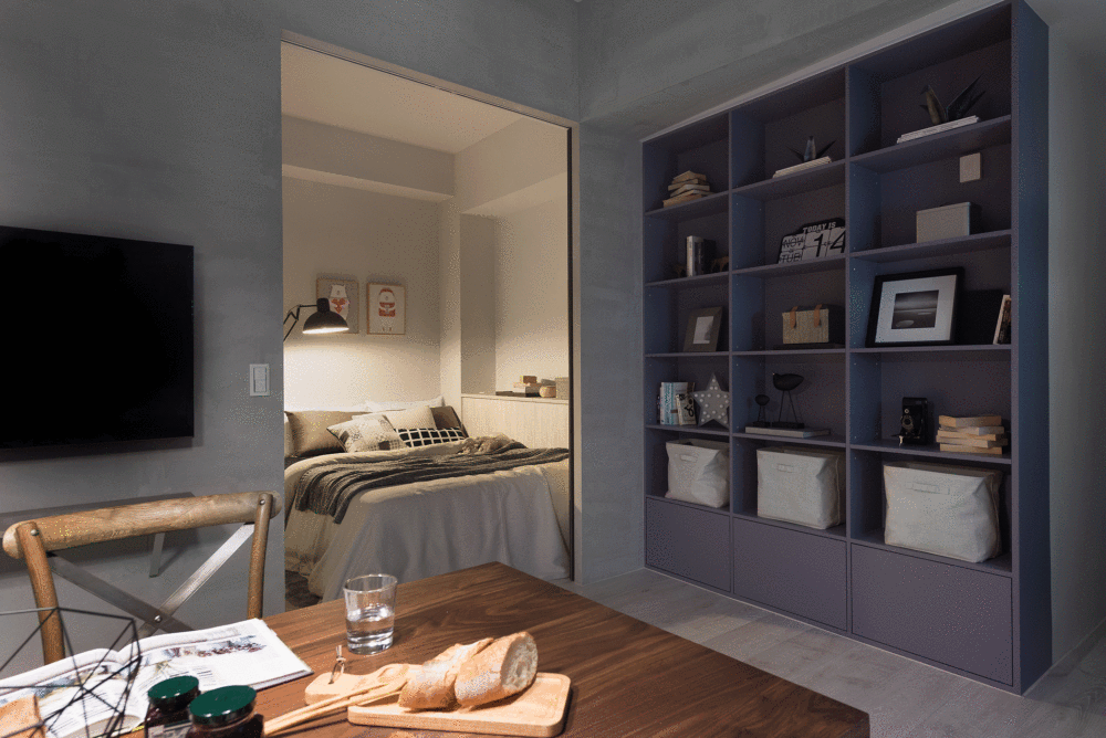 现代工业风 31㎡住宅，寓子设计诠释水泥墙与木质的完美融合-12