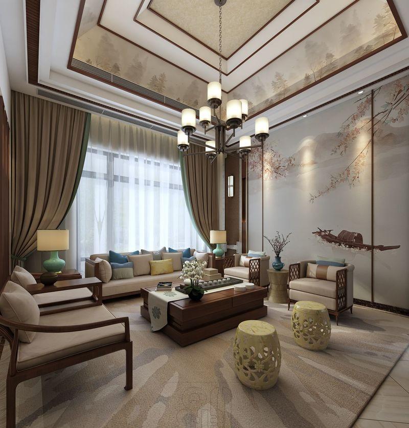 现代中式的对称美学——东方魅影双拼别墅设计-15