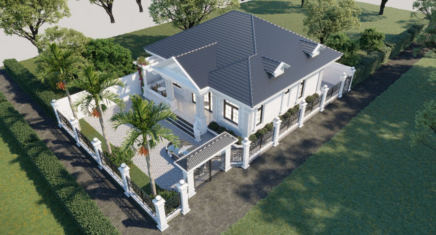 7461. Free Sketchup Garden House Exterior Model-7