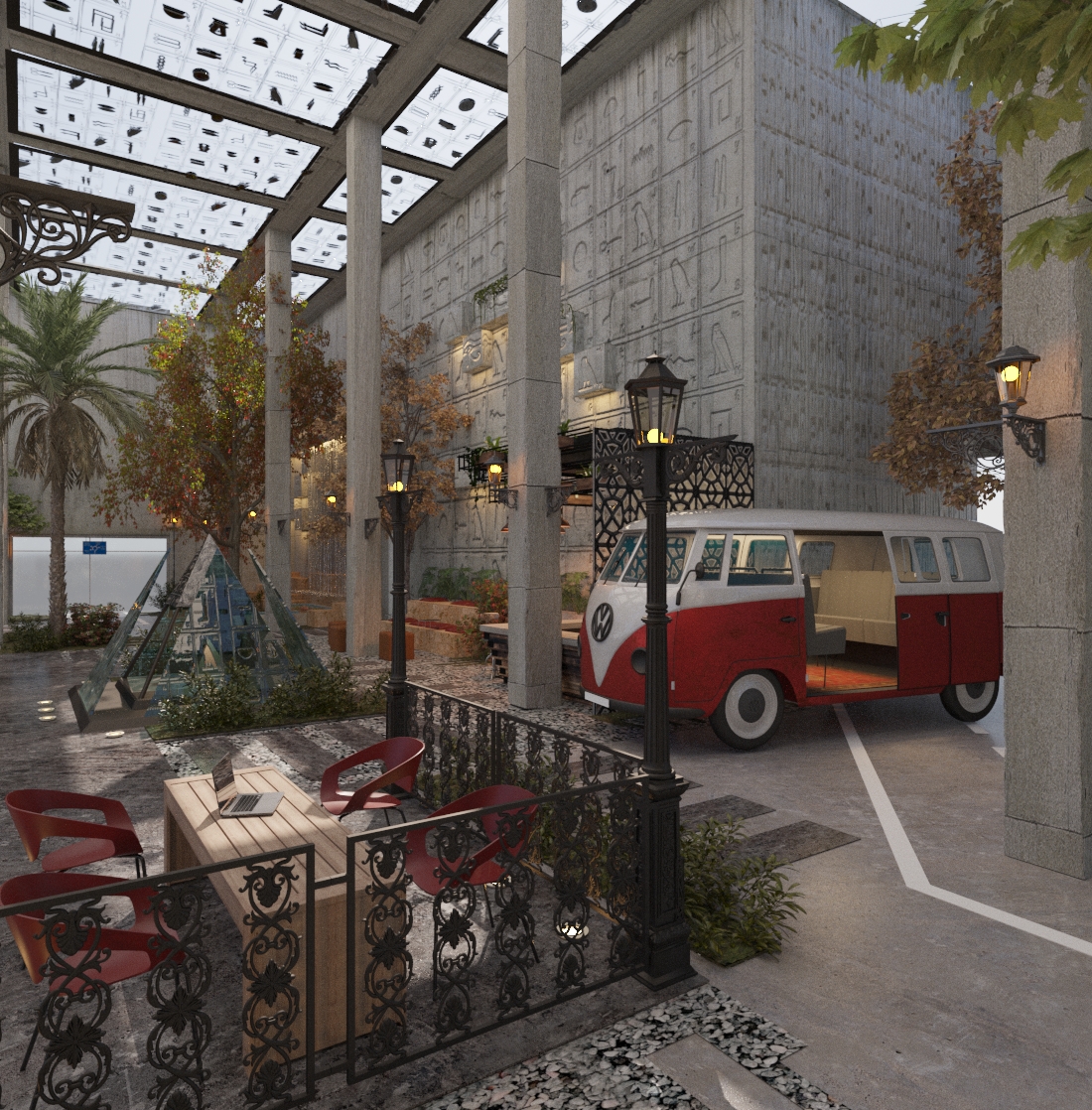 Office atrium landscape & showroom (Cairopolitan)-6