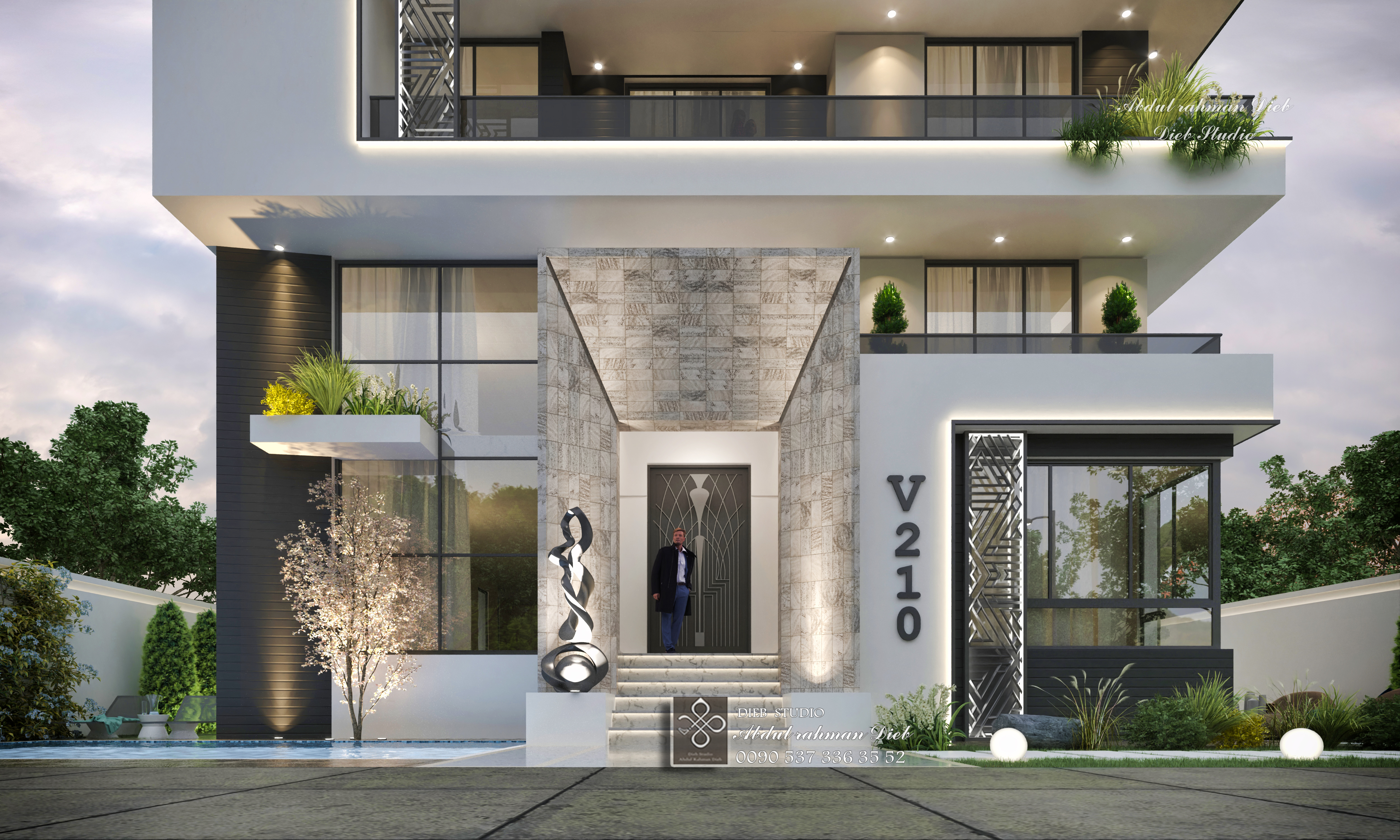 Modern building with gentle movements-9