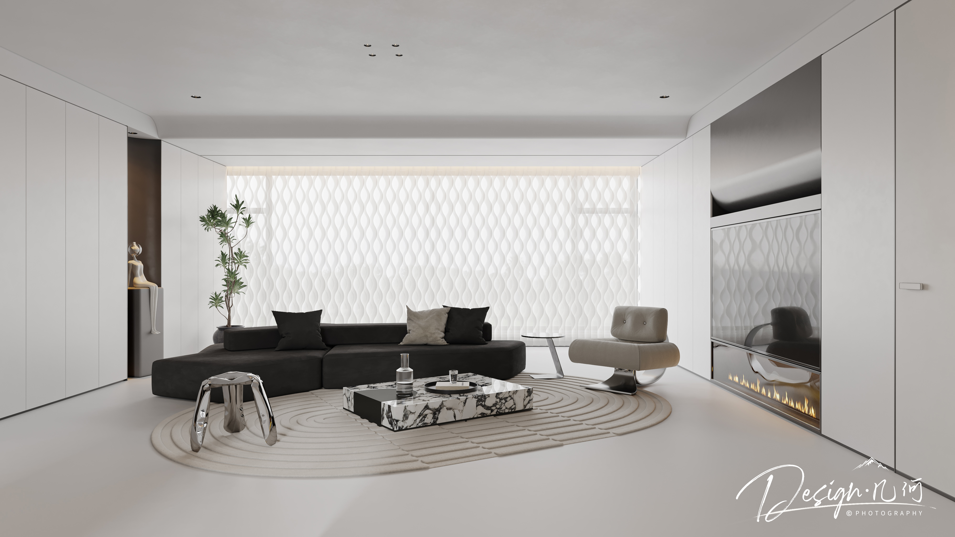 几何空间视觉表现 | 江山赋现代客餐厅-7