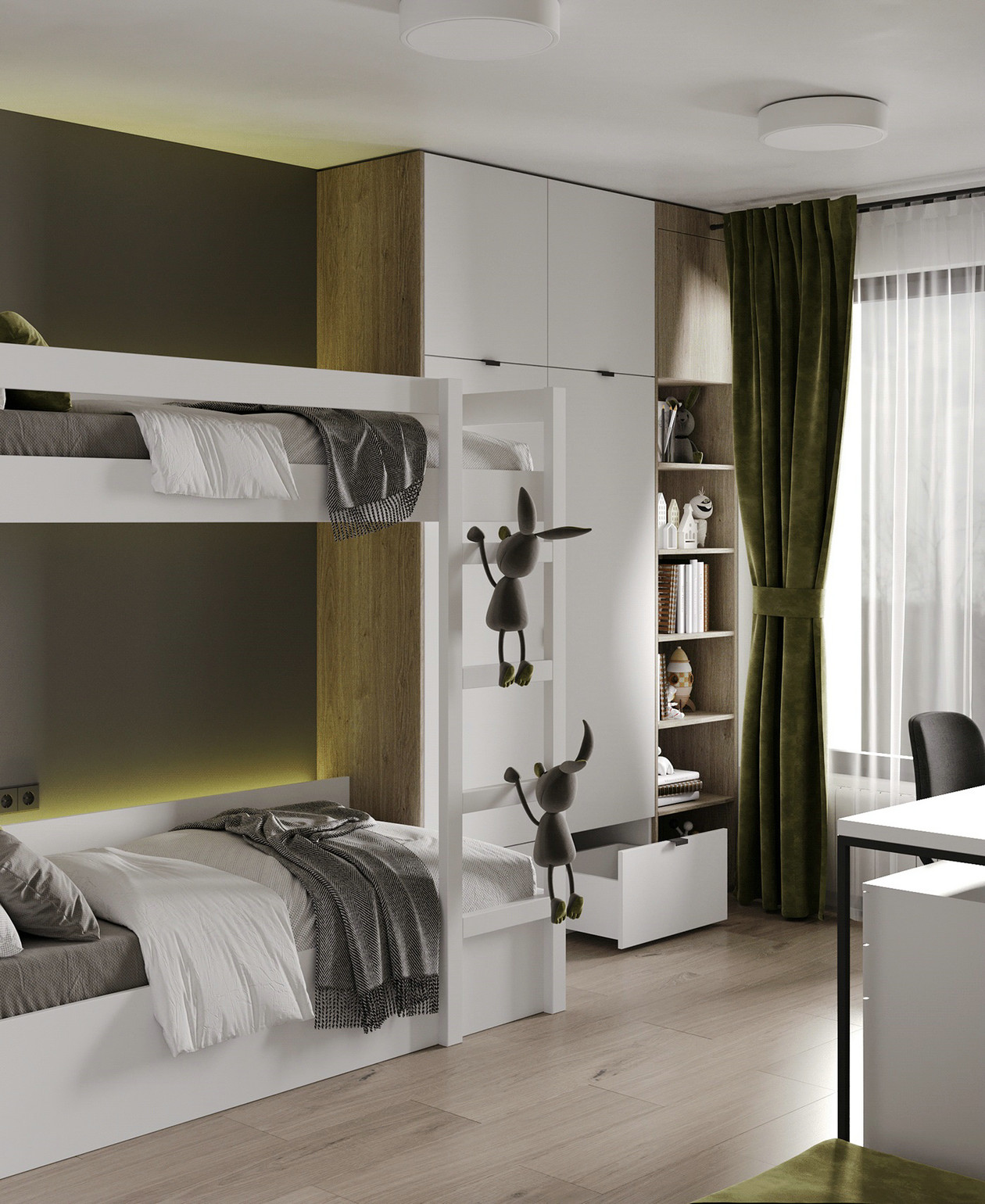 原木+绿色 大胆色调塑造个性空间-19