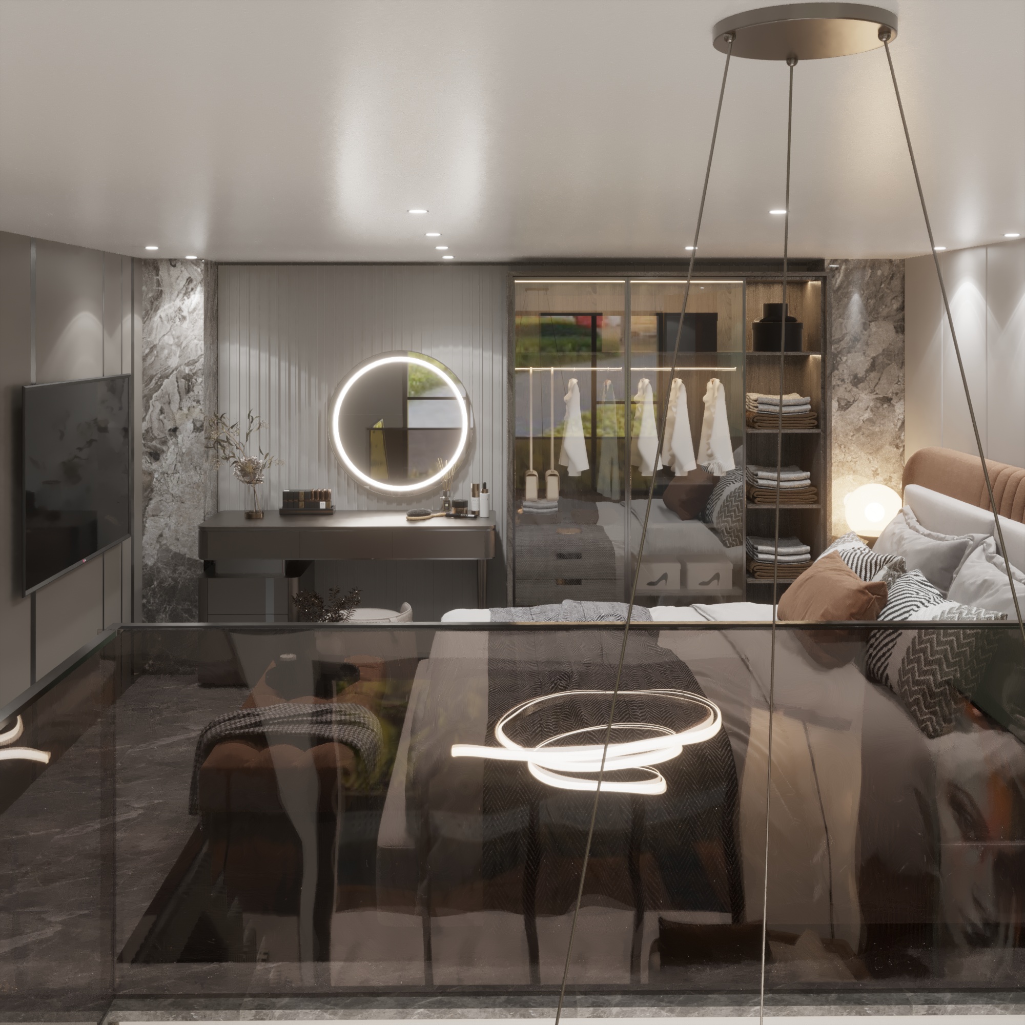 Home Interior Kitchen & Living & Bedroom & Bathroom-11