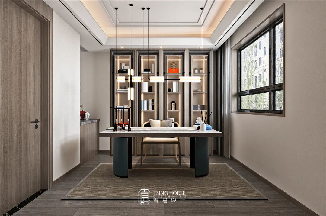 南飞鸿鸿锦城200㎡复式新中式设计丨青马别墅空间设计-58