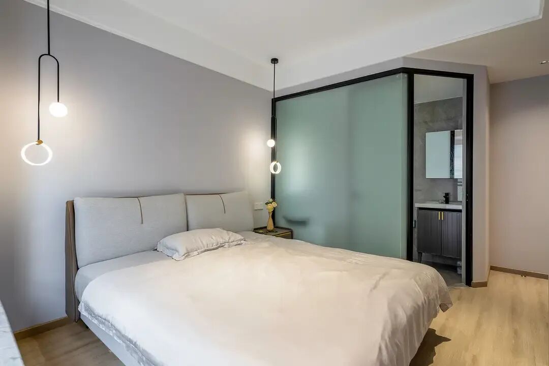 深圳120平三居15万装修，岩板木格栅碰撞出的极简舒适家，楼下邻居都羡慕！-25