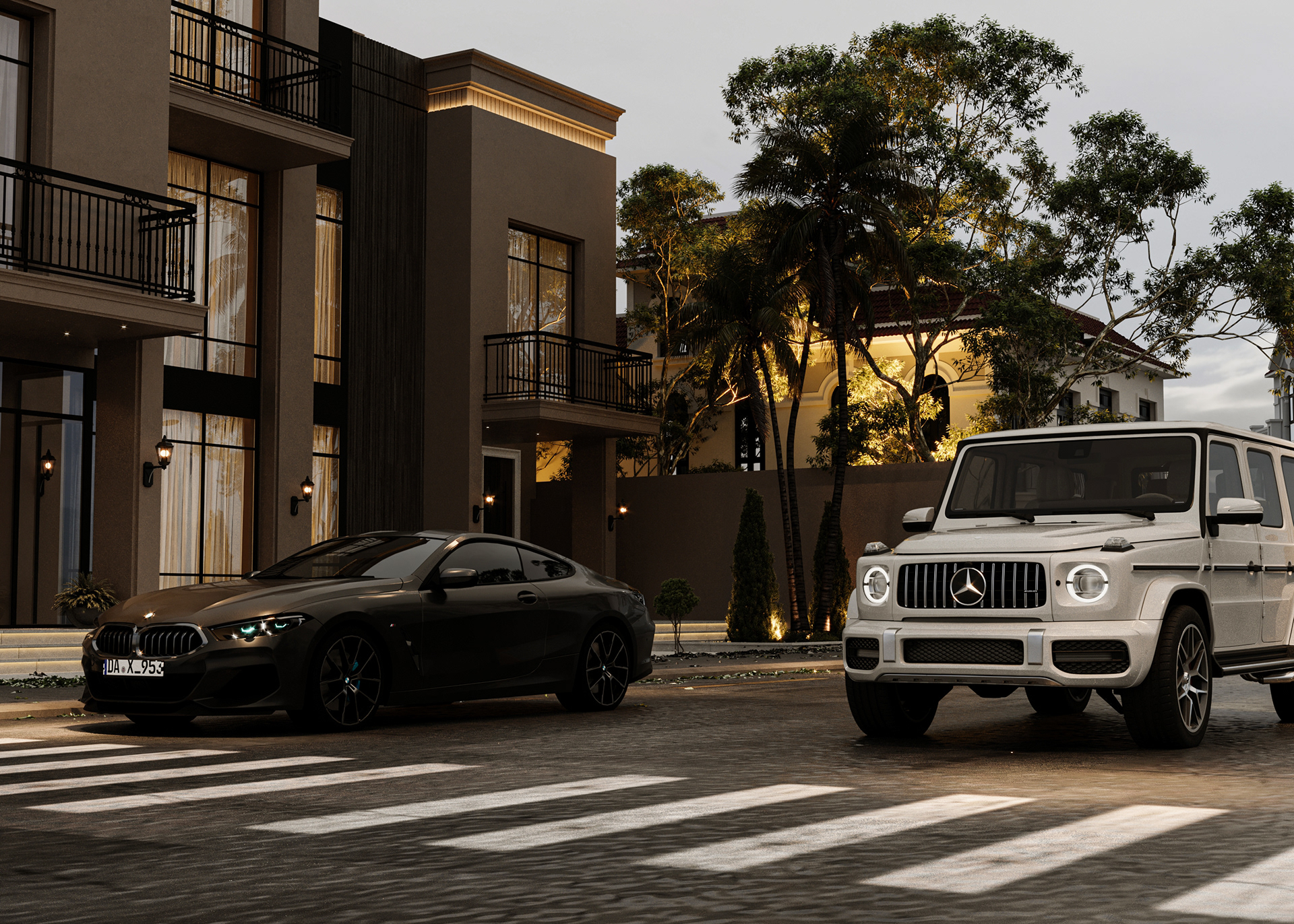 Neo Classic Villa Facade 设计与可视化-14