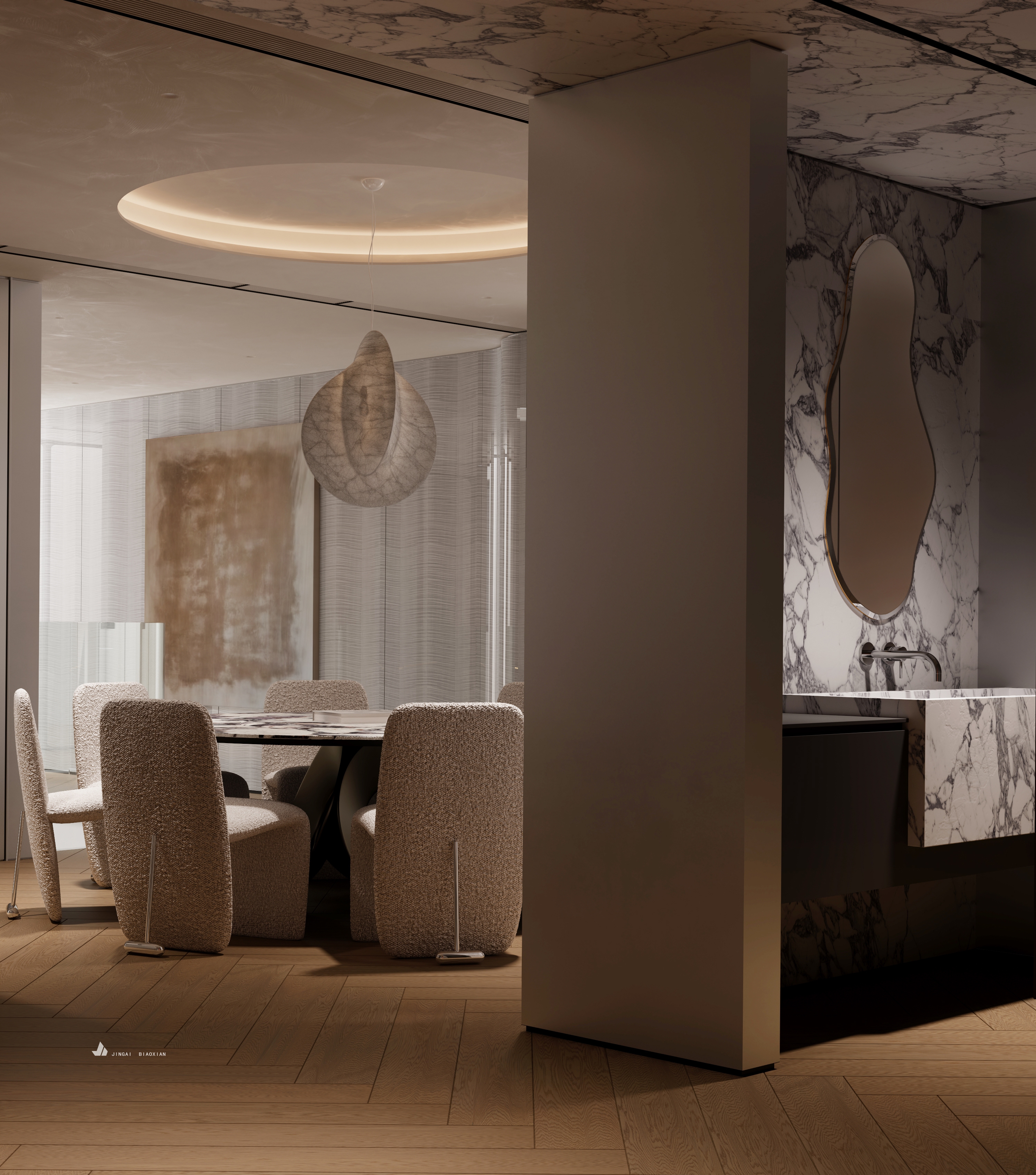 现代轻奢挑空别墅-22