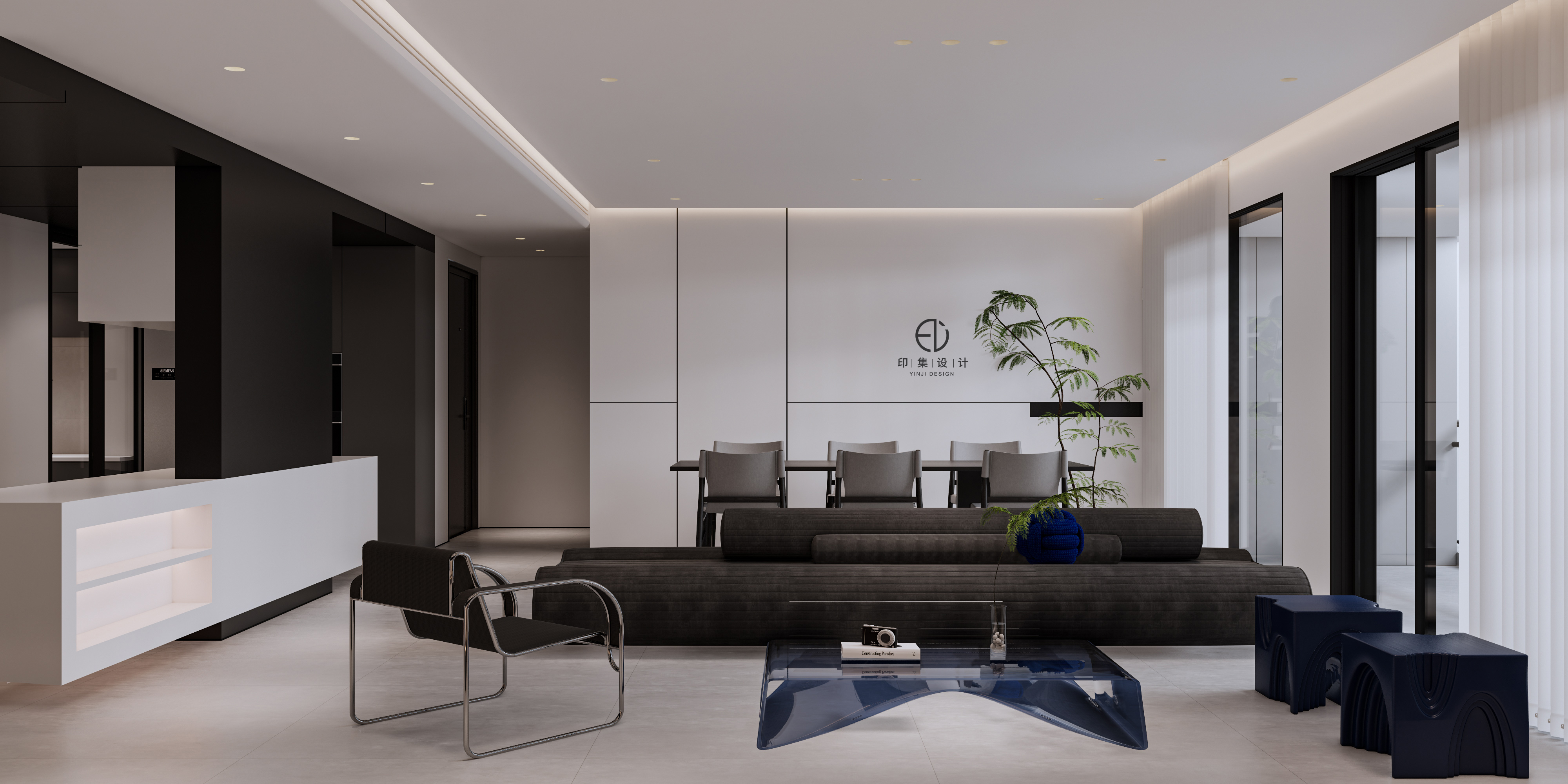 160㎡ 极简黑白灰，凡而不俗，构筑自由-1