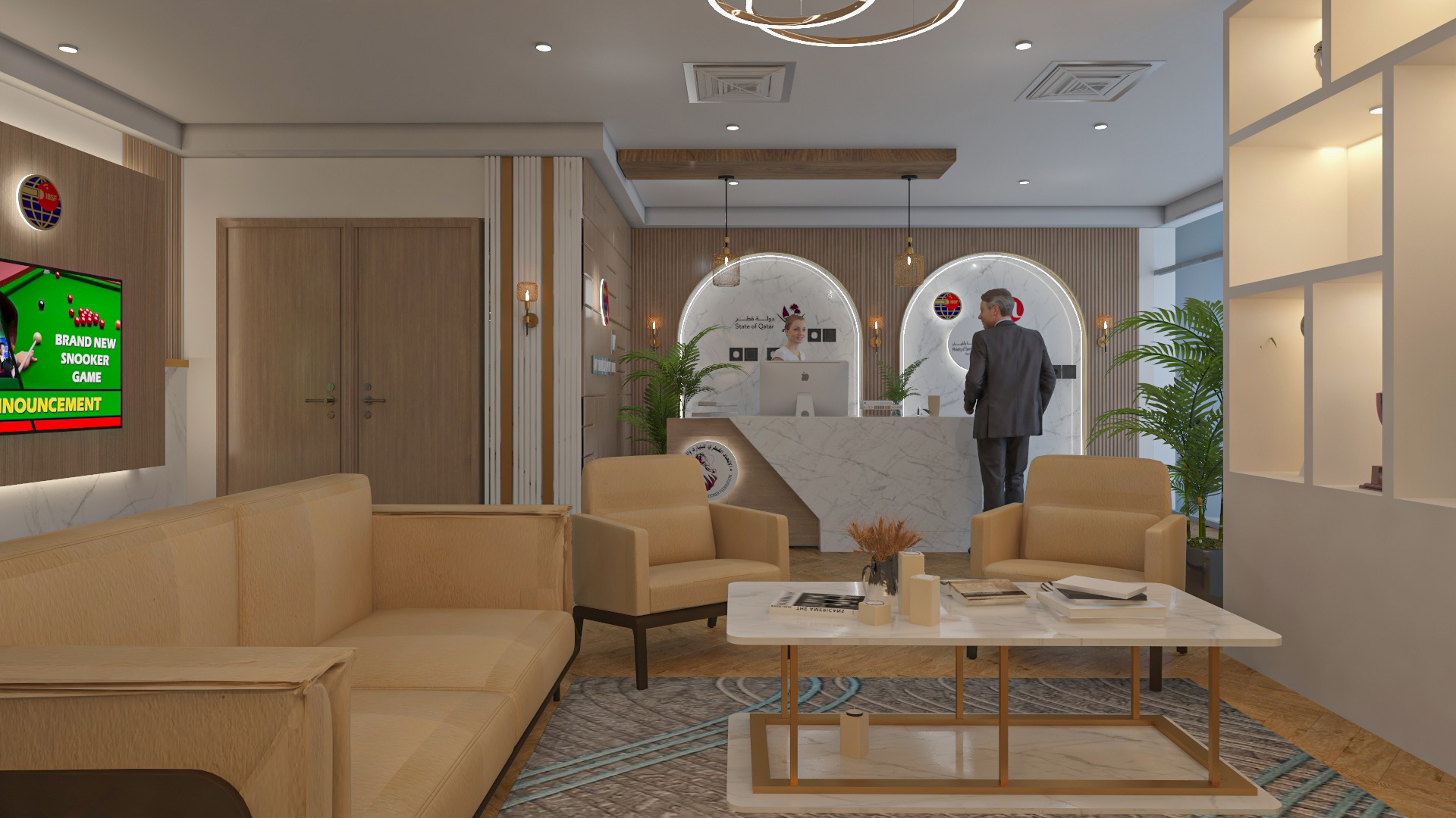 snoker Qatar etihad cooperation reception hall-6