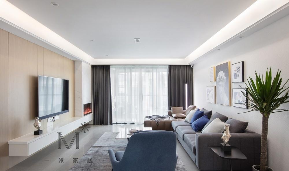 平层丨【一米家居】纯净苍穹，简而纯粹の家-7