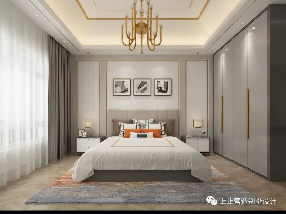 长春观澜湖别墅美式轻奢风设计，细腻质感诠释自在优雅-43