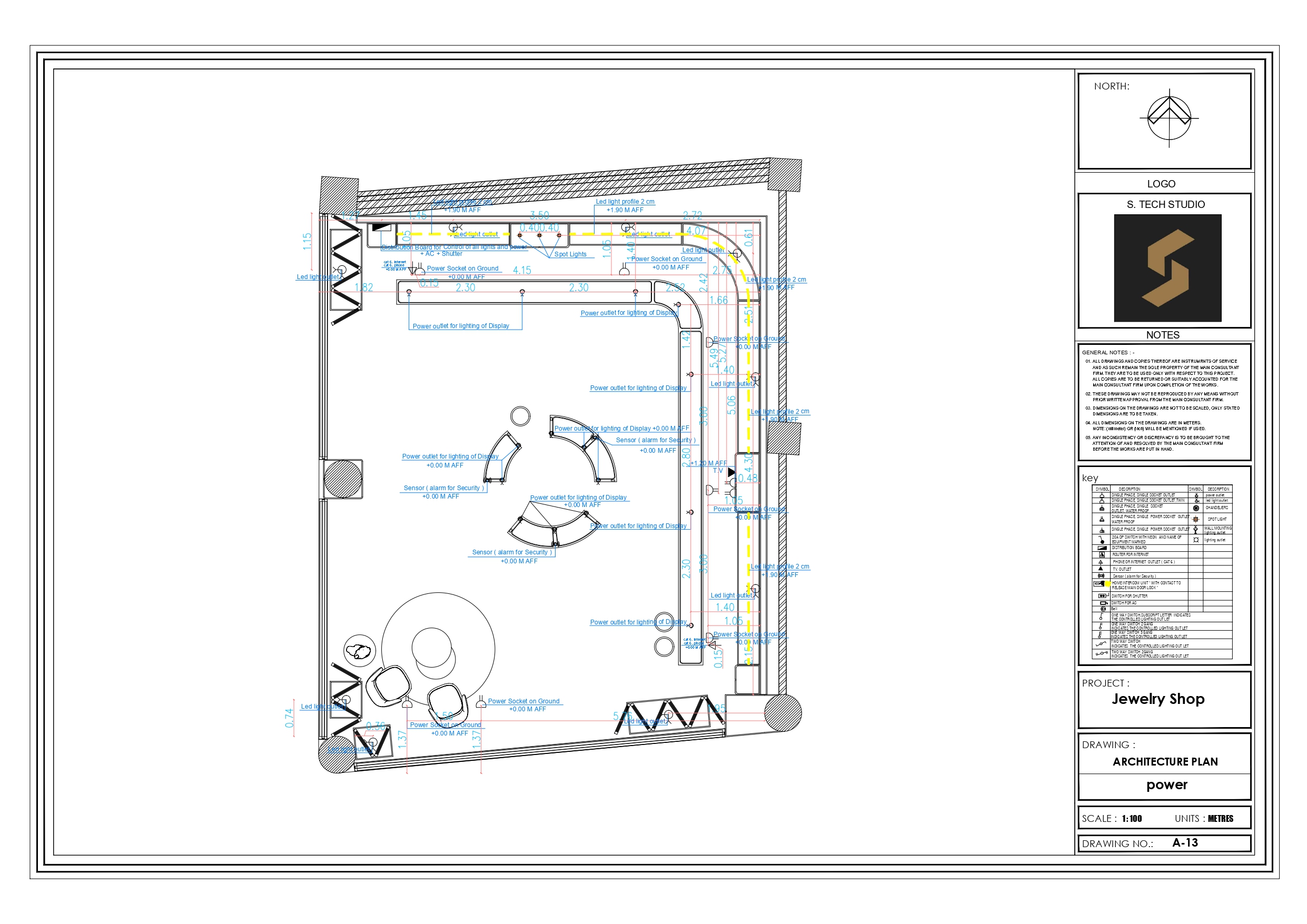 Shop Drawings of jewelry shop in Elothaim mall at KSA-7