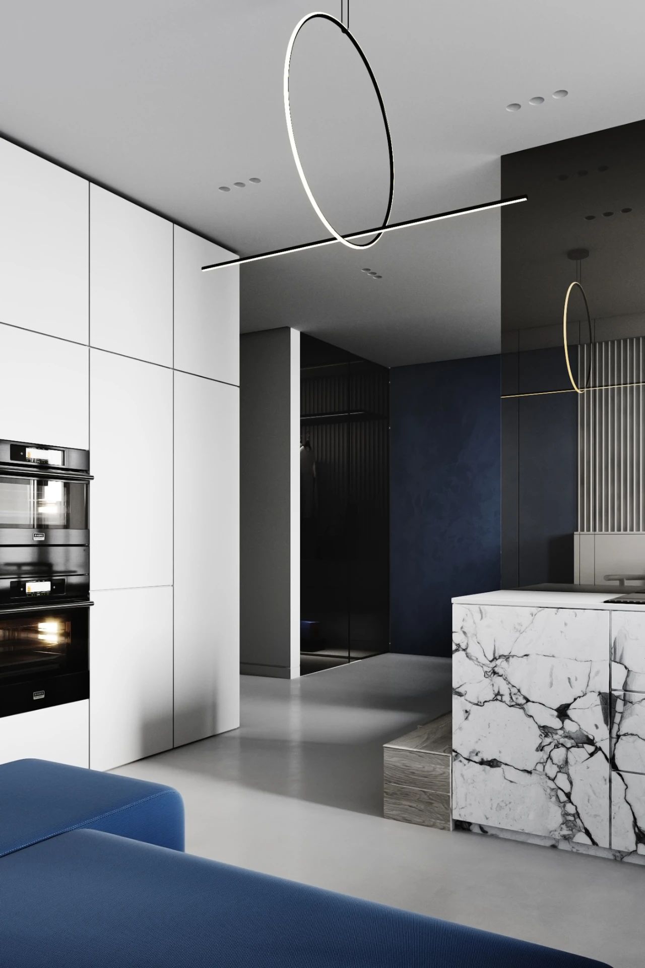 基辅黑白灰禁欲系家居,Anastasiia Reznichenko 现代设计典范-39