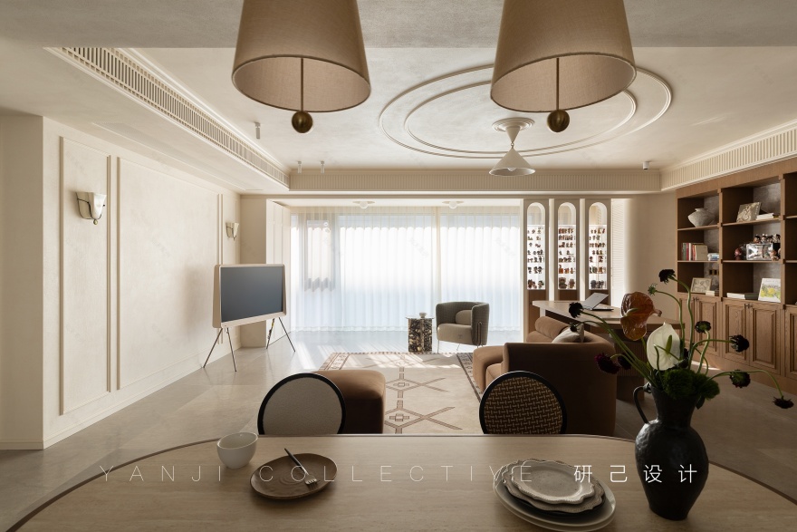 研己实景 · 当法式没有角花!143平诠释优雅质感的家丨中国北京丨研己设计-23