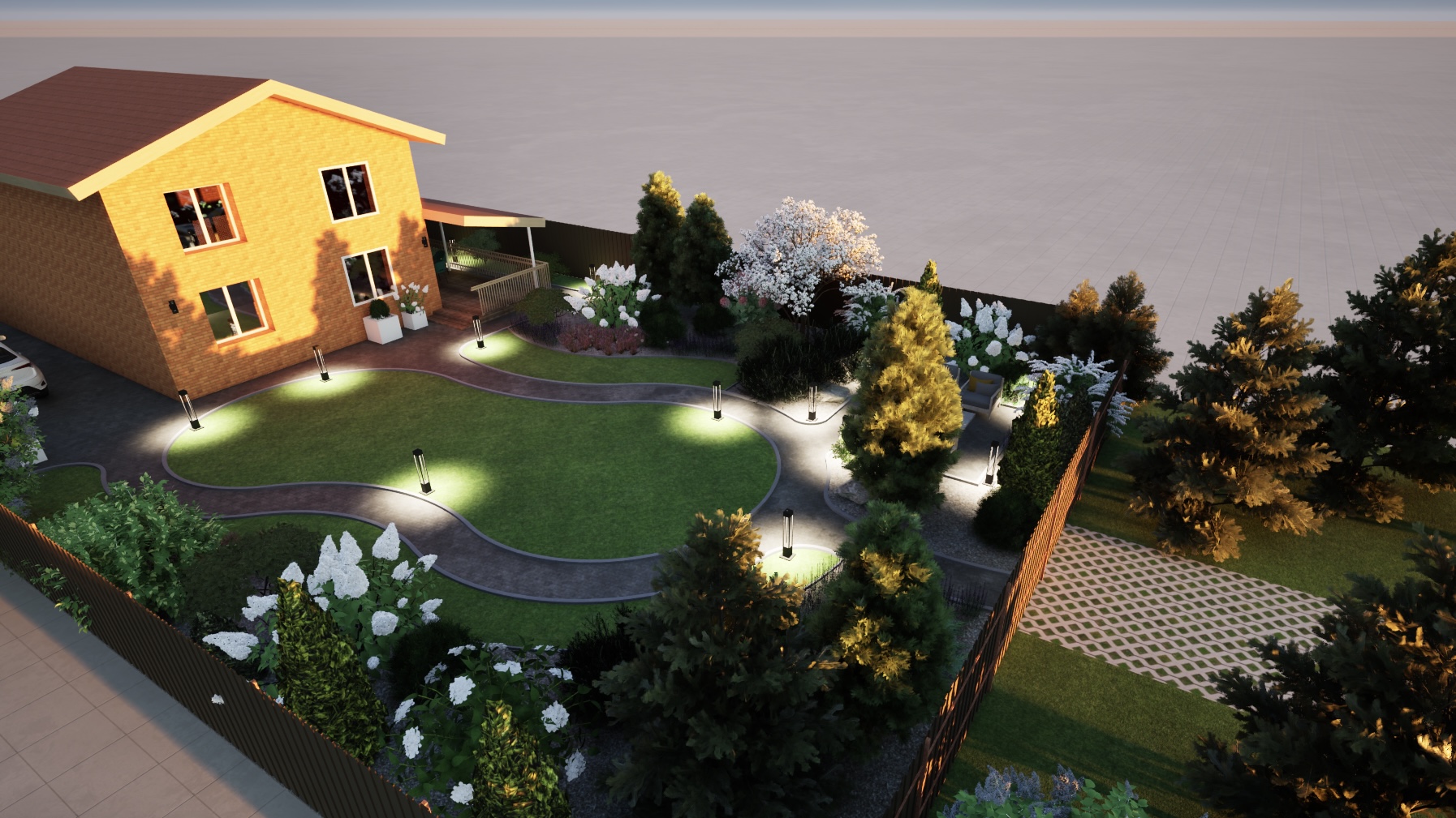 Ландшафтный дизайн 6 соток-8