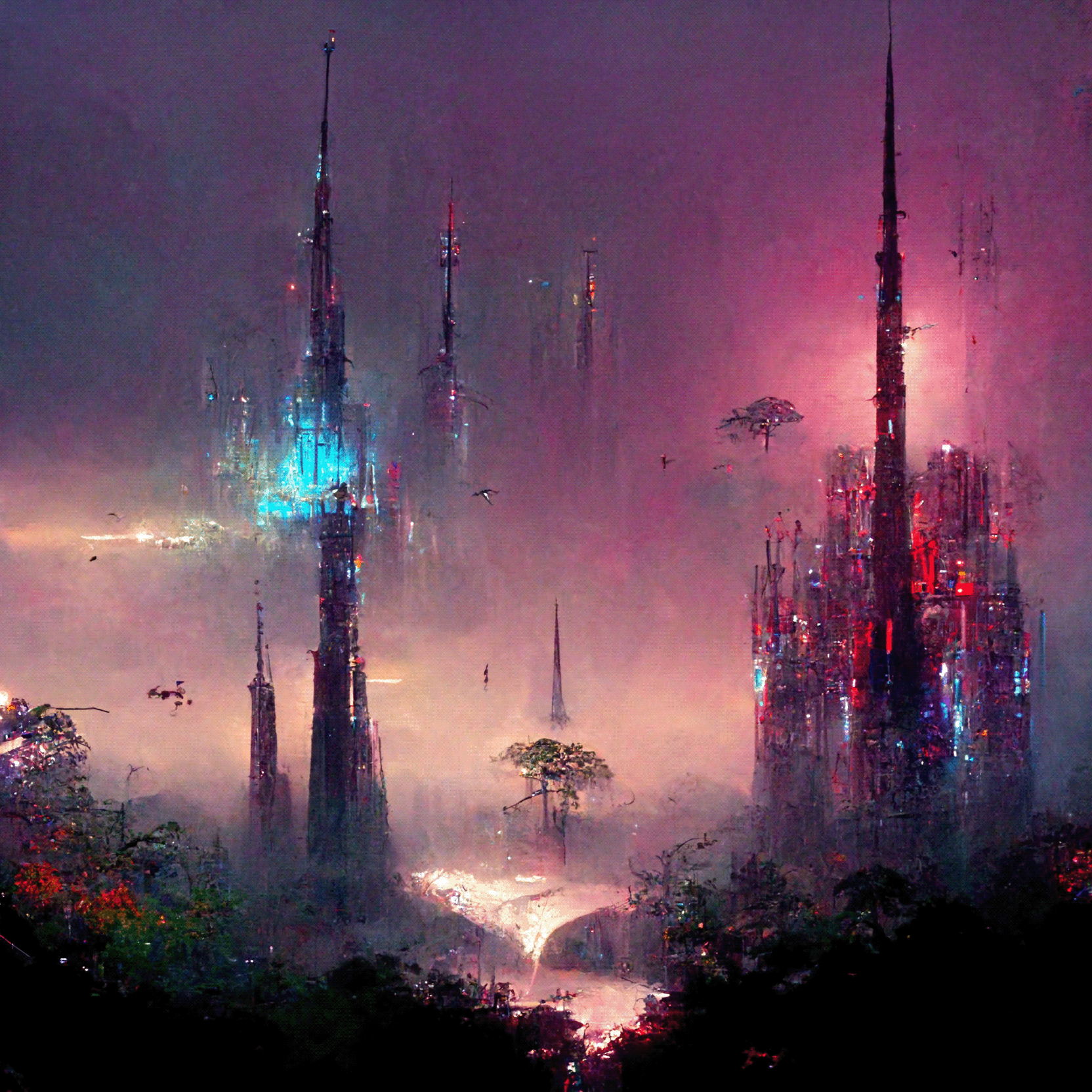 未来城市概念艺术丨#midjourney AI-6