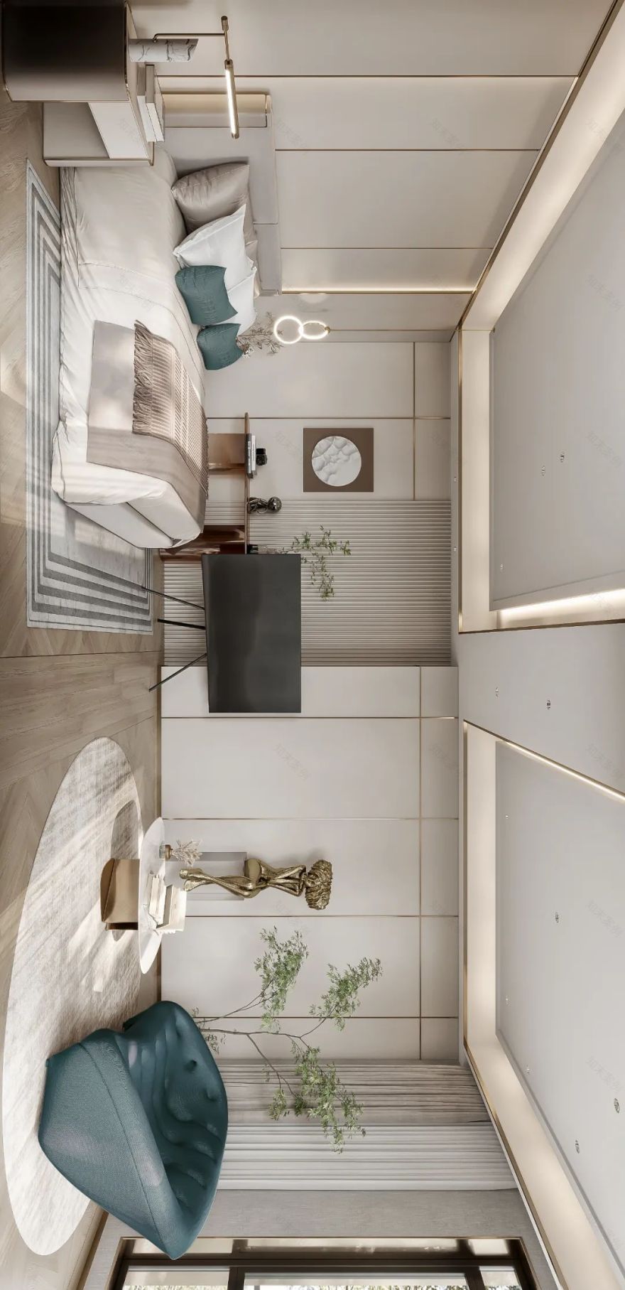 东湖苑蓝波湾别墅设计丨中国苏州丨上海陈尹周室内设计-66