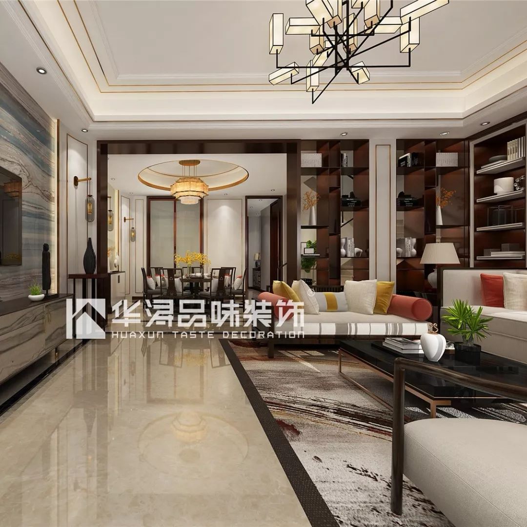 华浔·设计 | 泰州·华泽天下 300㎡新中式，山水意境，移步一景-3