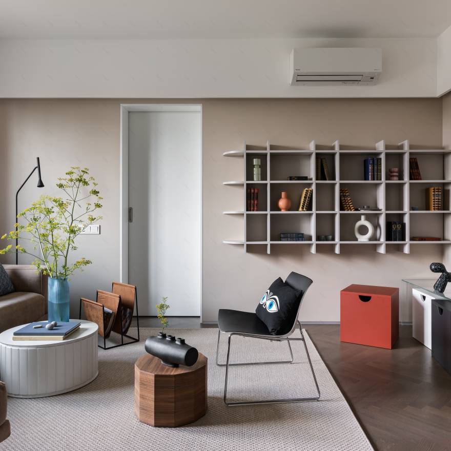 明快蓝色调,打造温馨宜居的现代公寓-0