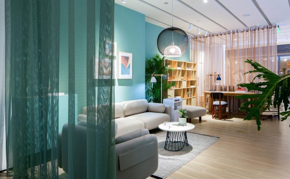 实体店家居设计灵感 | 清亮薄荷绿客厅-12