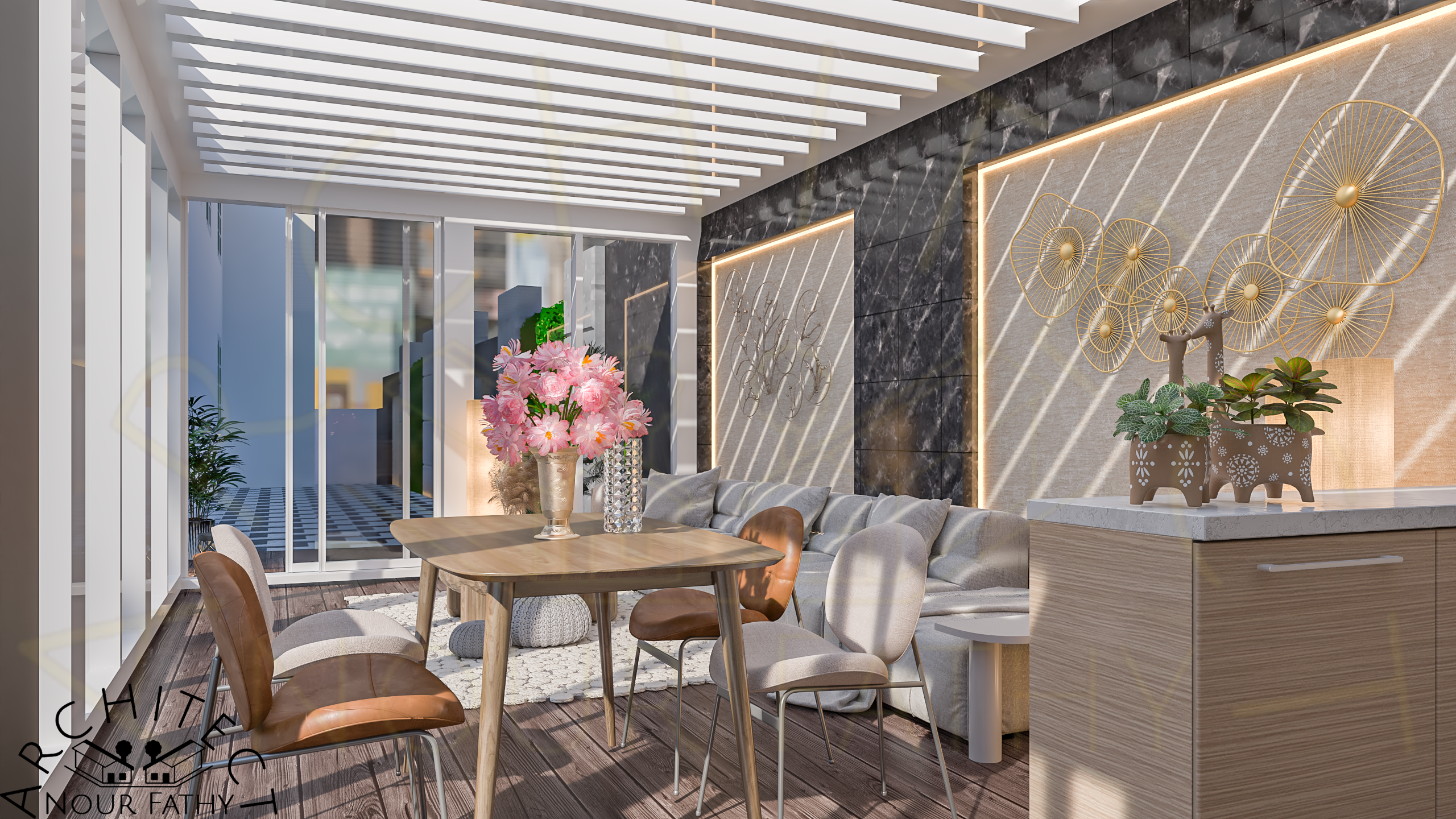 Modern Design for a garden's villa-6