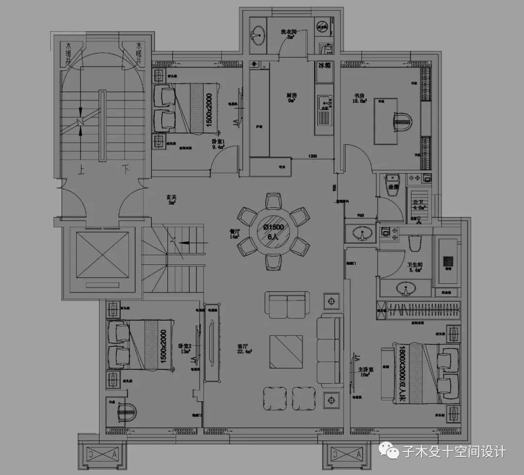 法式轻奢海城别墅丨子木殳十空间设计-50
