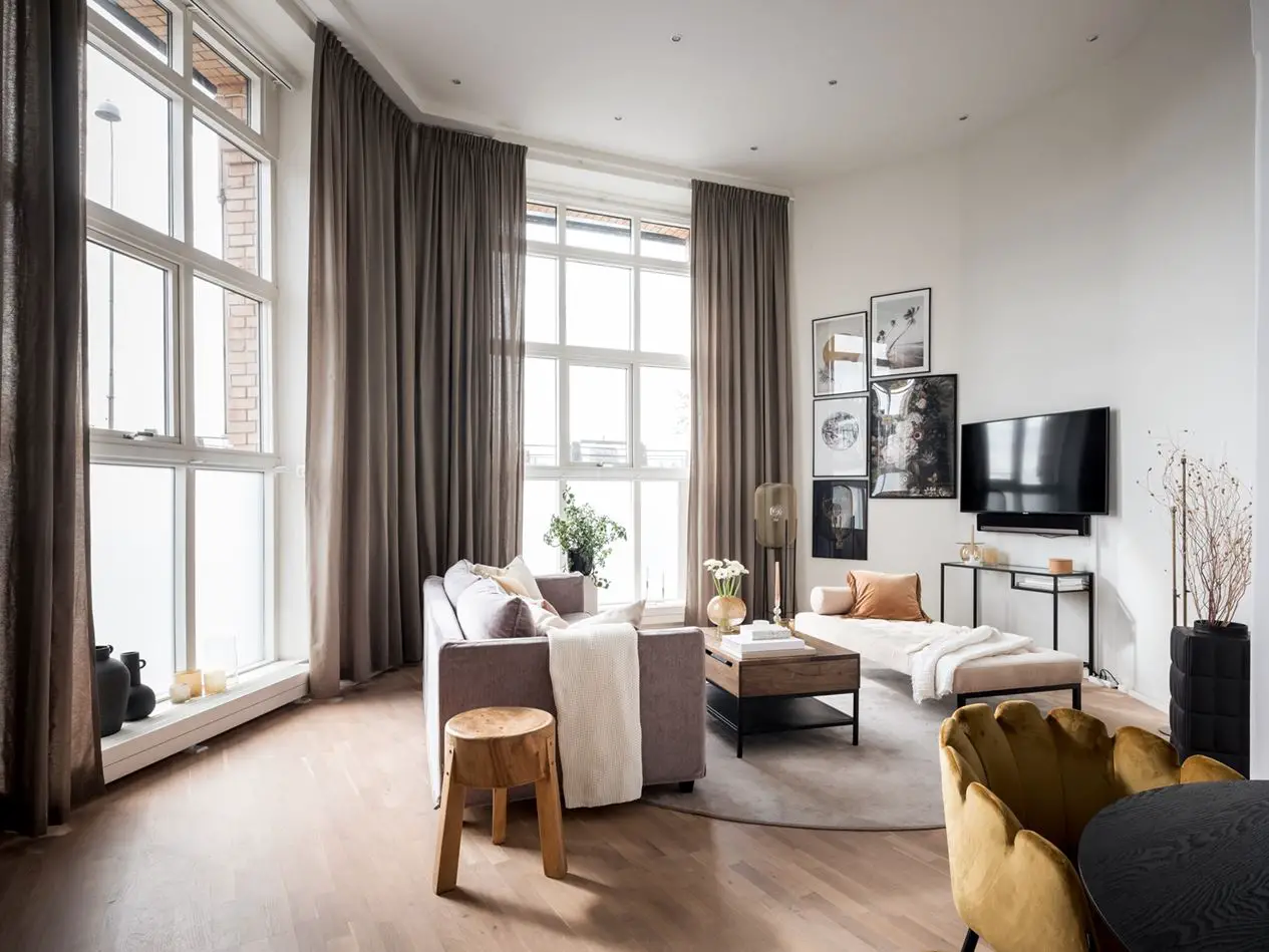 瑞典 67m2 复古舒适公寓设计-4