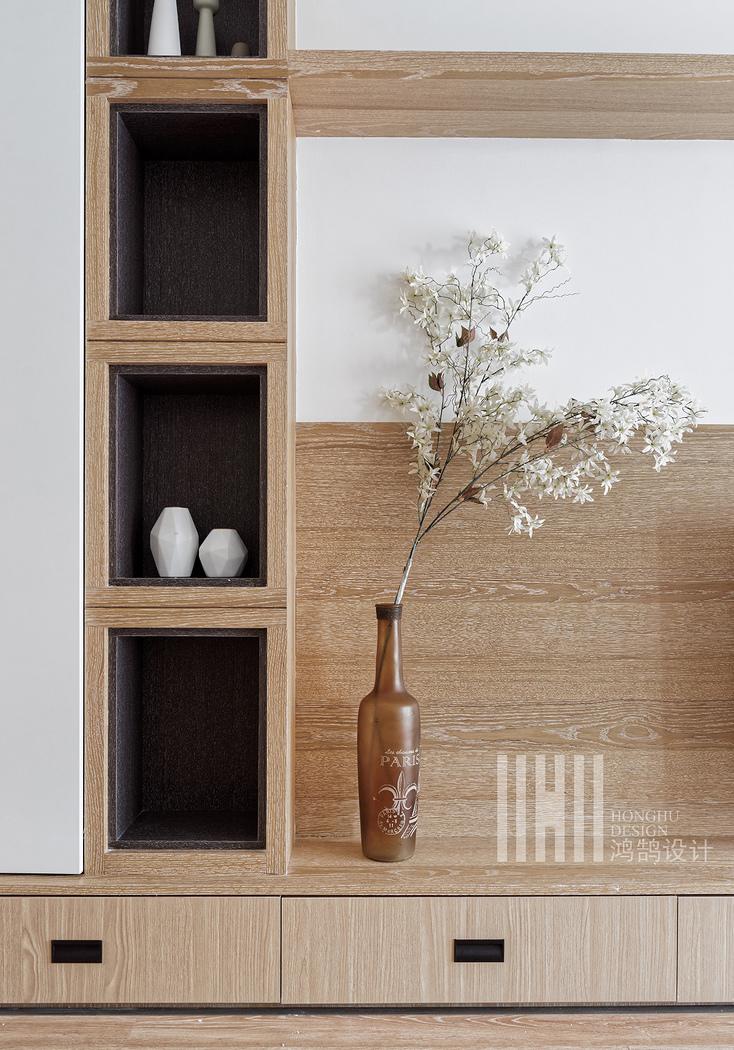 鸿鹄设计上海原木北欧风平层-9