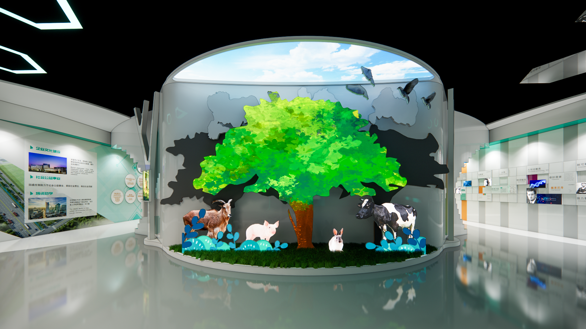 某生物制药企业企业展厅-10