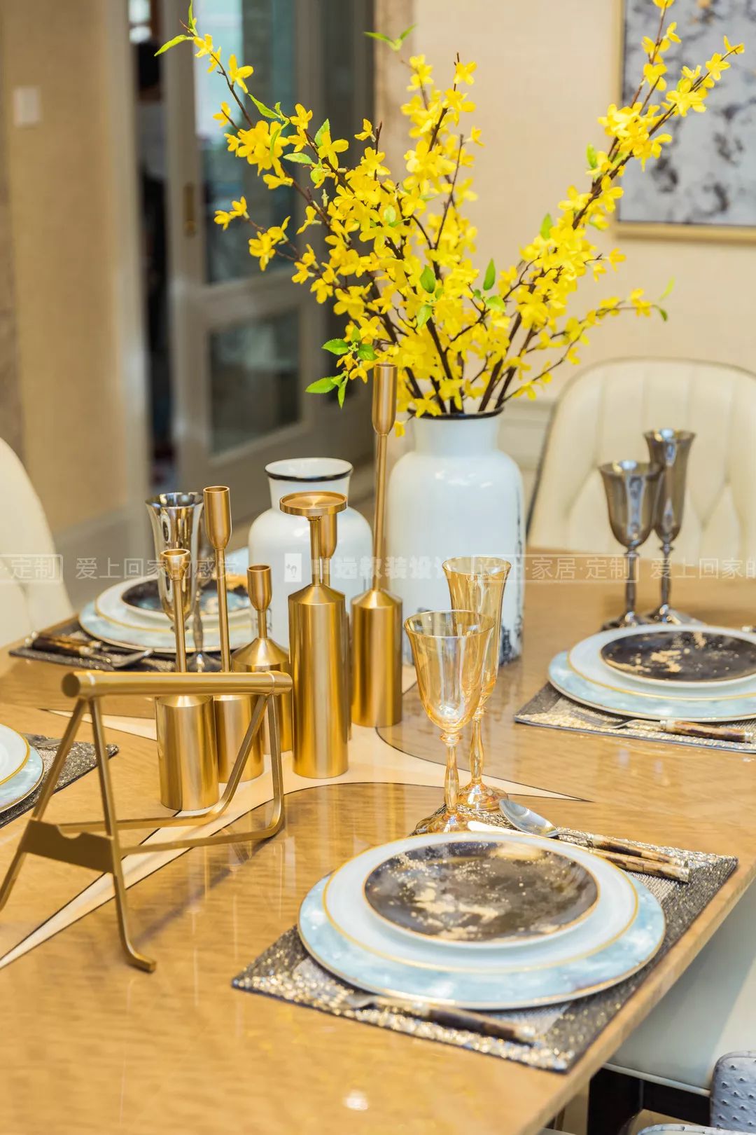 【申远软装百套实景案例】大华伊斐墅 300㎡ 现代轻奢-16