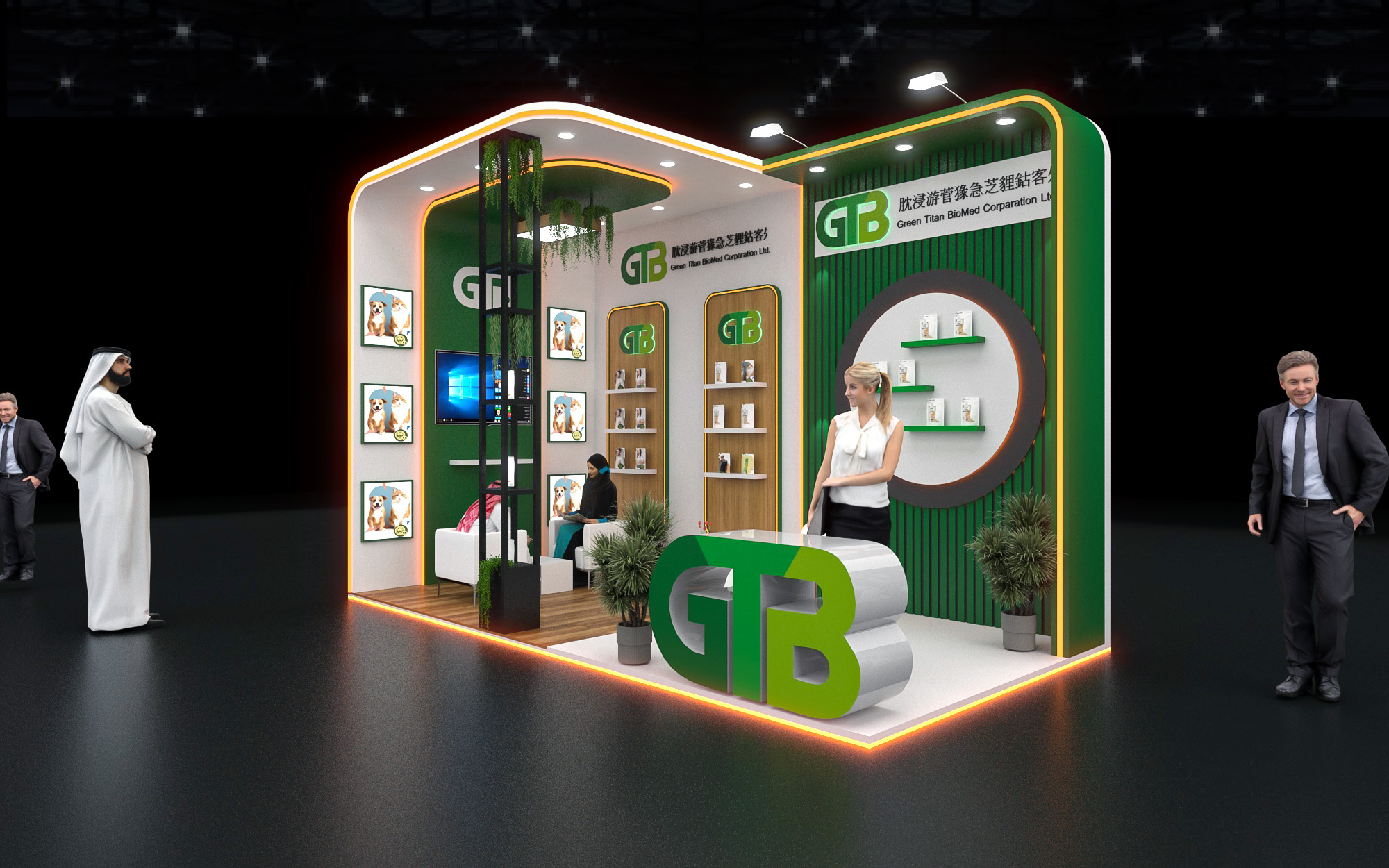 exhibition stand two side open design-2