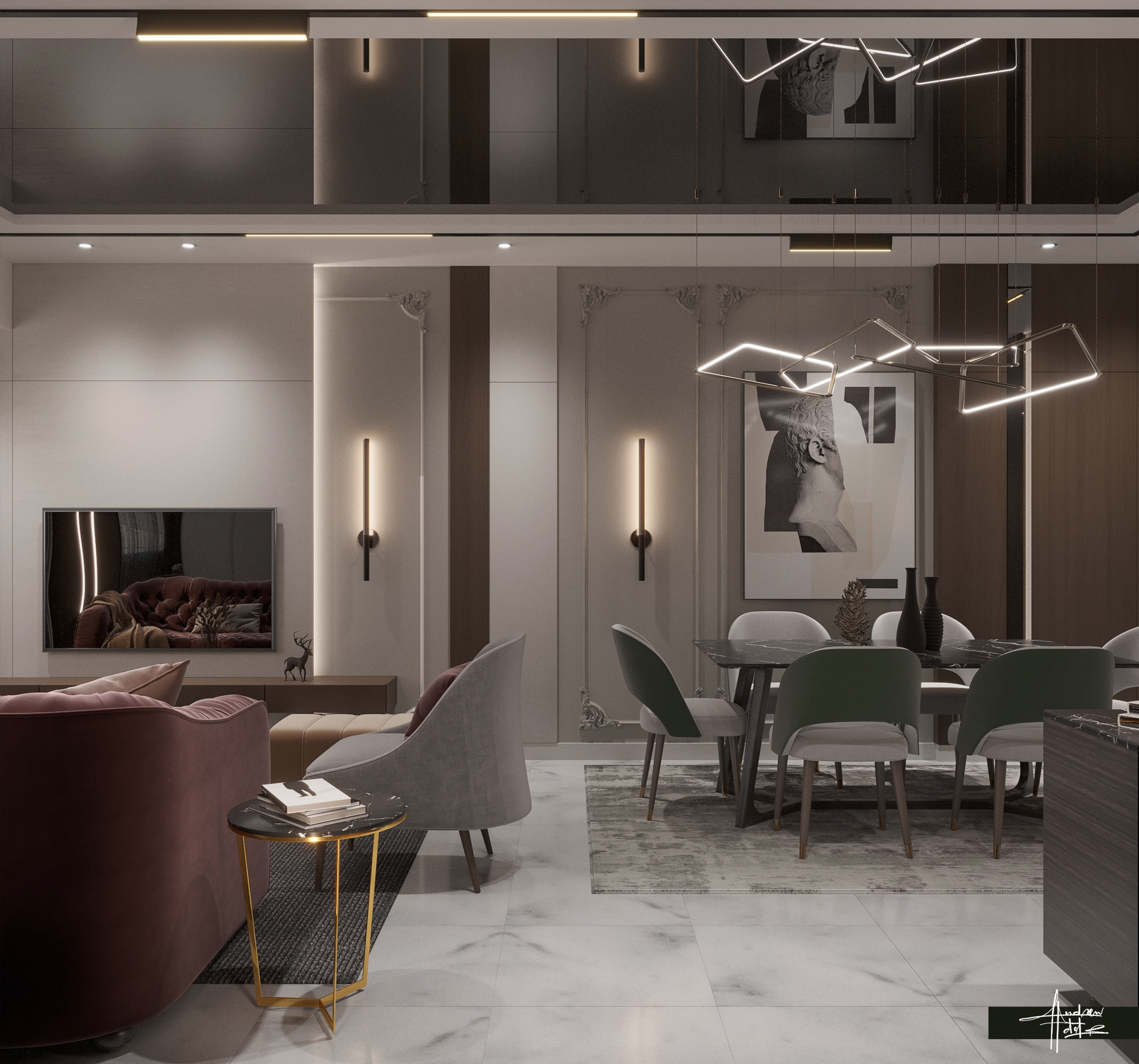 住宅接待室内装饰丨埃及-15