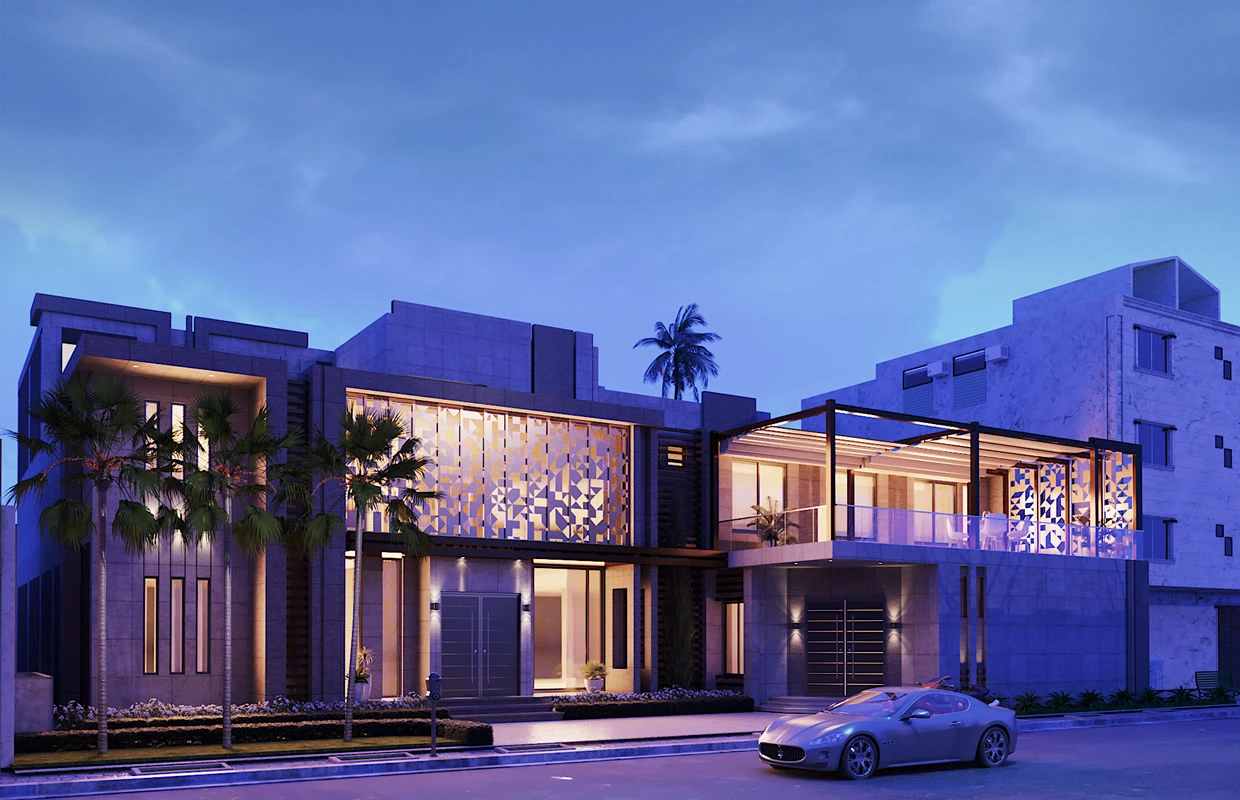 层叠现代立面设计,沙特阿拉伯丽思卡尔顿私人住宅-9