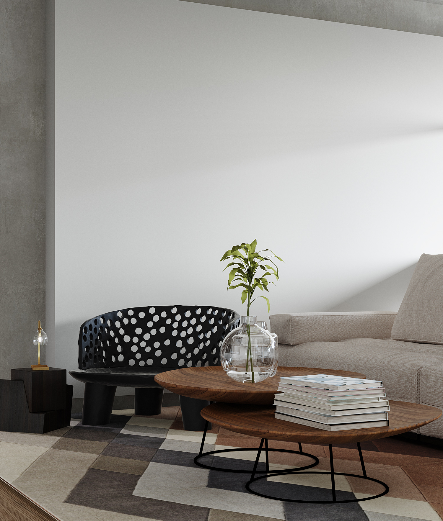 现代侘寂轻奢客厅设计-21