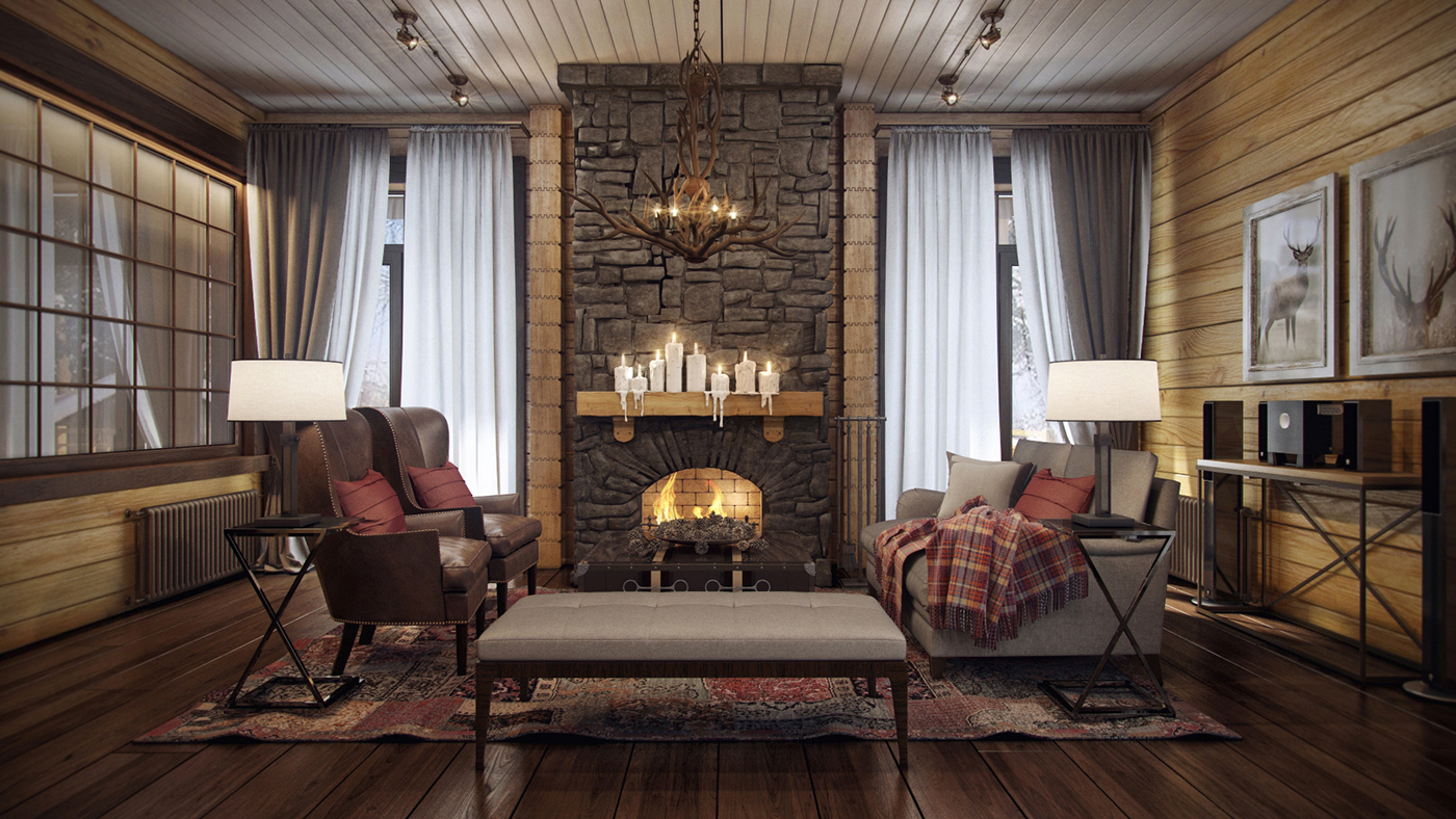 包含客厅和水疗室的复古风木屋设计-13
