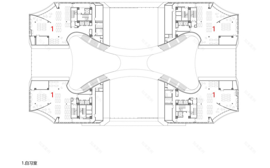 河南信息科技学院图书馆丨中国鹤壁丨同济大学建筑设计研究院(集团)有限公司 四时方院-125